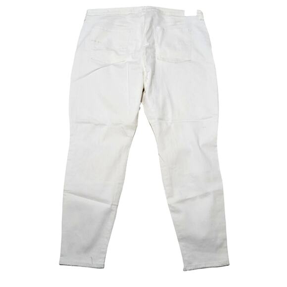 American Eagle Super Stretch White Ripped Knee Skinny Jeans Plus Size‎ 24 New - Picture 3 of 14